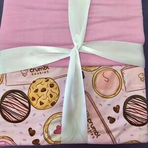NEW CHARLIES PROJECT kid's quilted bamboo blanket in cookies crumble
